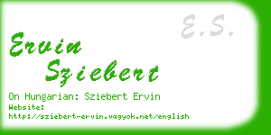 ervin sziebert business card